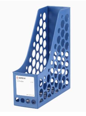 齐心A1083蓝色资料架文件框单格书立资料文件栏文件座单个一体