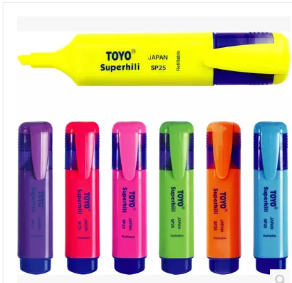 东洋荧光笔TOYO彩色划重点