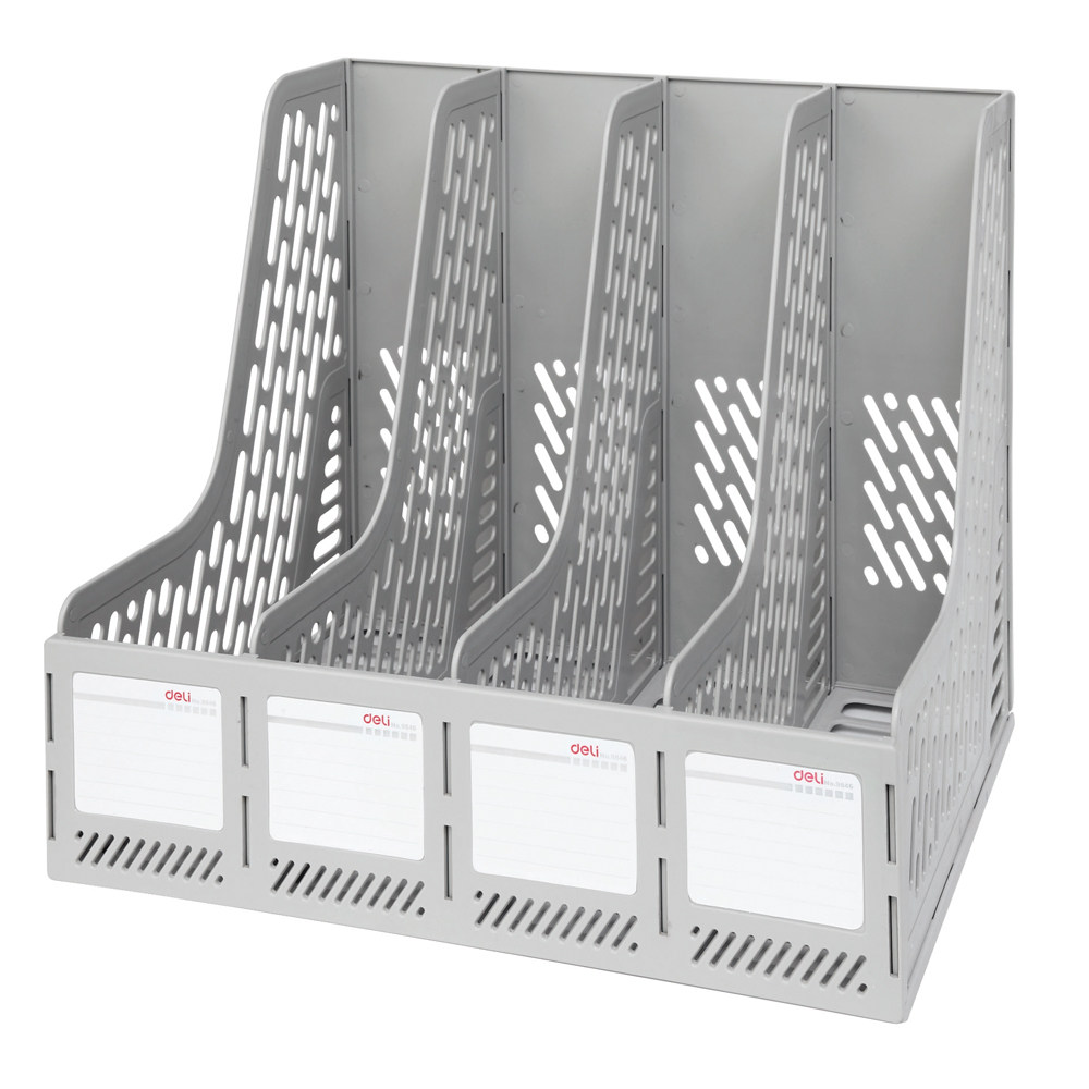 DELI 9846 4 그리드 A4 파일 프레임 4 링크 플라스틱 두꺼운 파일 랙 파일 열 파일 홀더 정보 랙