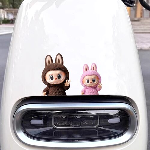 labubu大头贴卡通汽车装饰贴纸