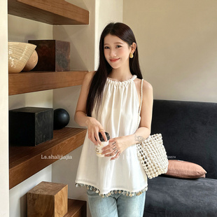 度假风甜美气质挂脖上衣女 新品 2025夏季 女装 60957