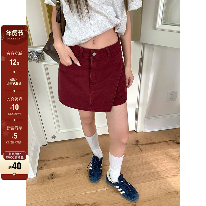 【现货】CCKOK 纯色不规则裙摆工装裙裤夏季学院减龄休闲短裤女,女装/女士精品,休闲裤,淘宝优惠券,粉丝福利购,淘宝优惠卷