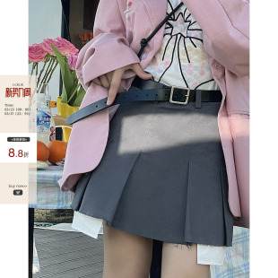 高腰A字半身裙女 cckok自制小众设计感显瘦百褶短裙修身 现货