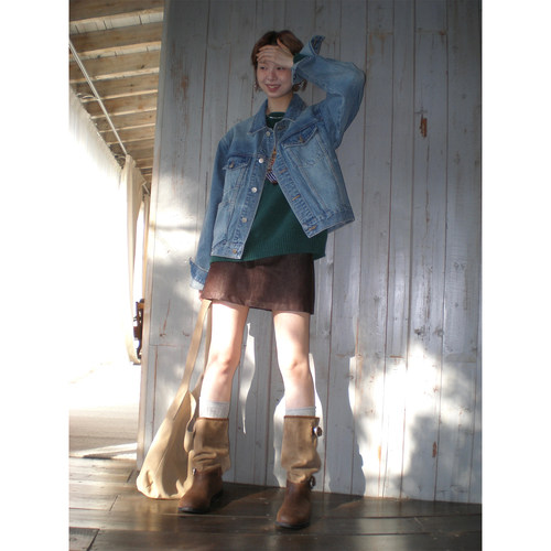 CCKOK重工洗水浅蓝牛仔外套