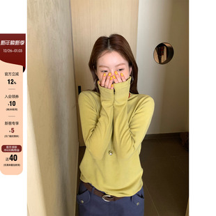 女上衣 纯色半高领羊绒打底衫 CCKOK 秋冬韩系气质通勤百搭修身