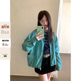 CCKOK2026早春韩系通勤穿搭 外套夹克女 休闲简约炒色100%棉工装