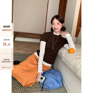 韩女系通勤气质小花透视蕾丝半高领打底衫 女 春夏新品 CCKOK