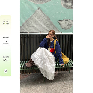 CCKOK 白色蕾丝小花边钩花蛋糕裙2026春夏新款法式少女小众半身裙