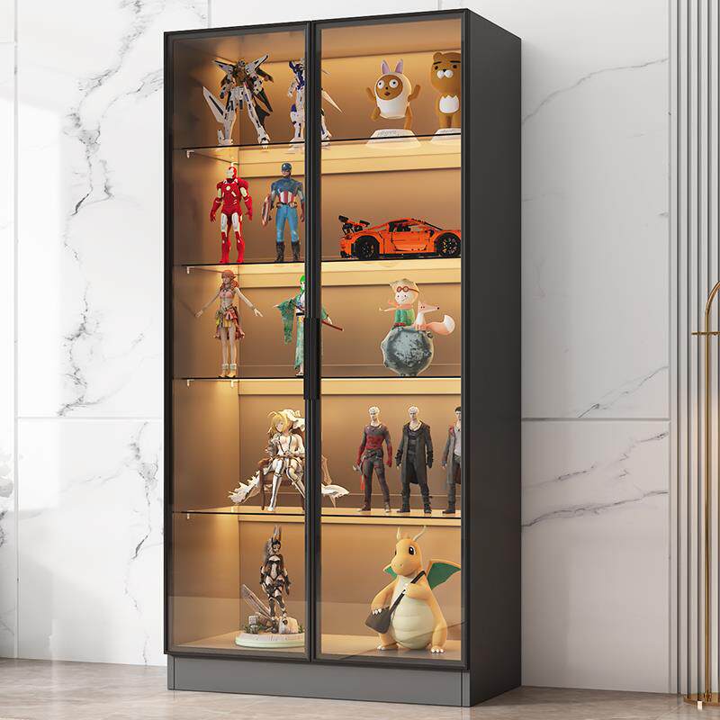 书柜带玻璃门模型展示柜陈列家用客厅玩具乐高模型摆件书柜酒柜子