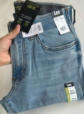 美国正品lee EM浅蓝色中腰直筒运动牛仔裤男士弹力11234-6380