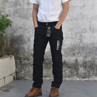 男纯黑运动高弹201 现货正品 牛仔裤 直筒薄款 5435 lee美国修身