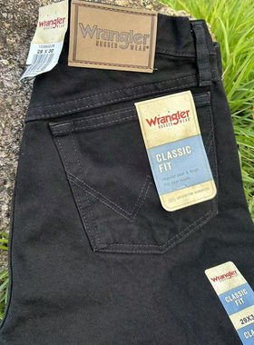 纯黑13.25oz美国正品威格wrangler纯棉高腰宽松直筒牛仔裤39902ob