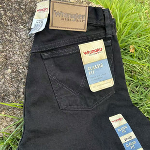 纯黑13.25oz美国正品威格wrangler纯棉高腰宽松直筒牛仔裤39902ob