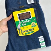 14.75oz美国威格wrangler高腰修身 微喇牛仔裤 男未脱浆原牛935nav