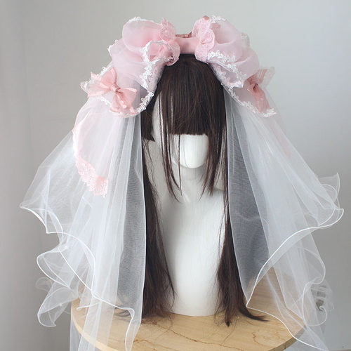 重瓣蔷薇小物发箍+波奈特帽