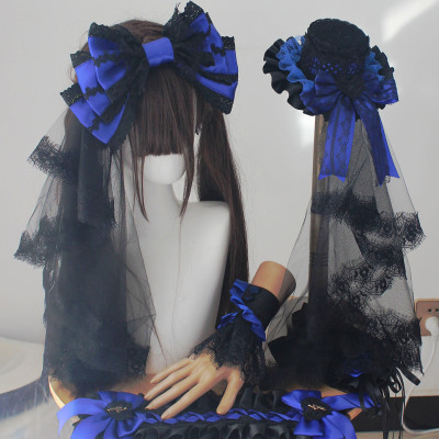 黑宝蓝lolita小物套装