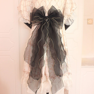 原创lolita花嫁腰间蝴蝶结LO裙背饰JK打歌服配件超大蝴蝶结拖尾