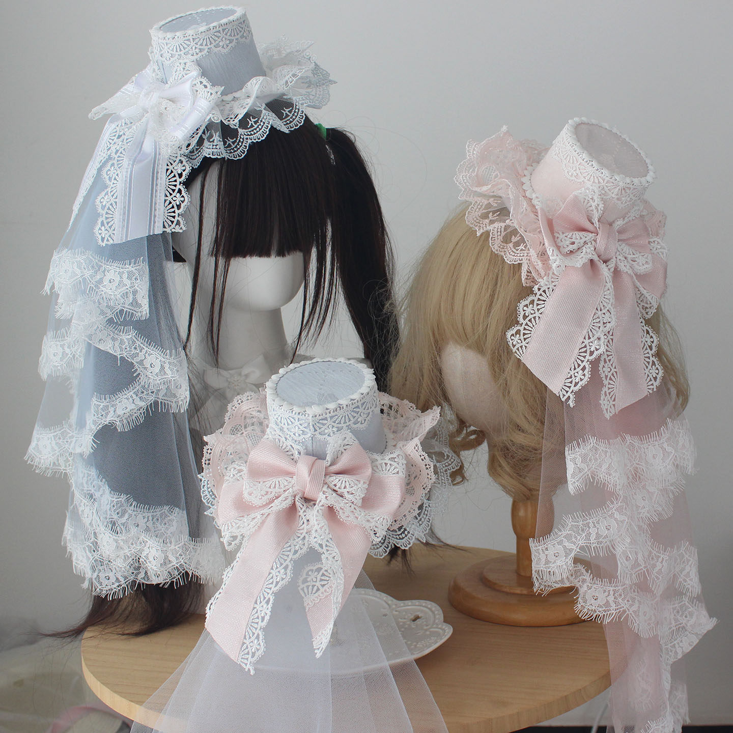 原创设计头纱礼帽 圣诞H手作小物 Lolita发饰 小礼帽