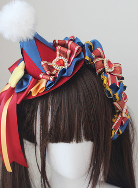 马戏团童话开场手作小物小丑发箍KC怪诞风洛丽塔小礼帽lolita发饰