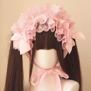多色原创DOLL感甜美发带 芭蕾风 多层蕾丝华丽lolita发饰花嫁小物