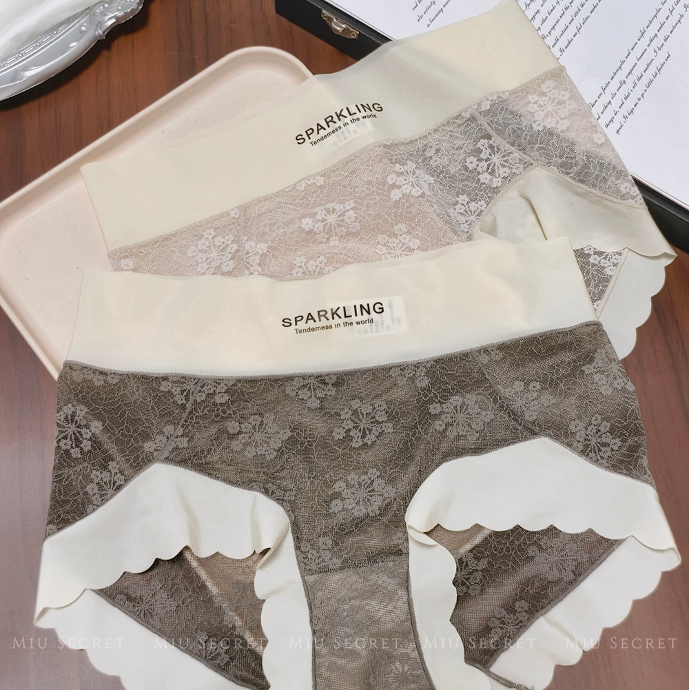 3条法式蕾丝提花内裤女桑蚕丝抗菌底裆透气性感中腰无痕三角短裤,女士内衣/男士内衣/家居服,女三角裤,淘宝优惠券,粉丝福利购,淘宝优惠卷