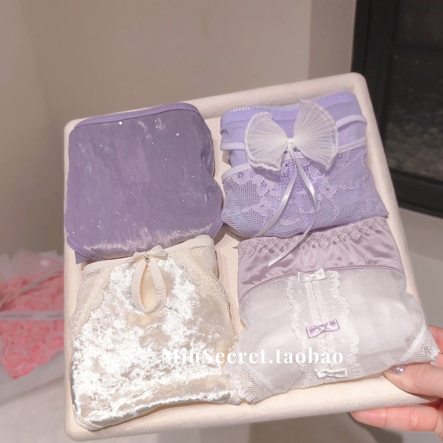 【微醺葡萄】蕾丝内裤女2025新款性感蝴蝶结高级感纯欲纯棉套礼盒,女士内衣/男士内衣/家居服,女三角裤,淘宝优惠券,粉丝福利购,淘宝优惠卷