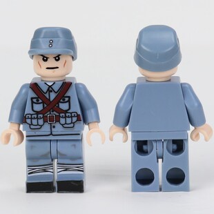 二战积木第三方军事八路军士兵人仔人偶武器男孩益智拼装儿童玩具