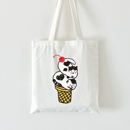 猫咪爪爪冰淇淋帆布包