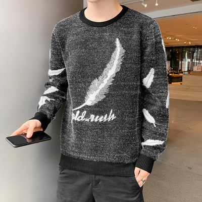 春秋季打底毛衣潮流薄款帅气套头