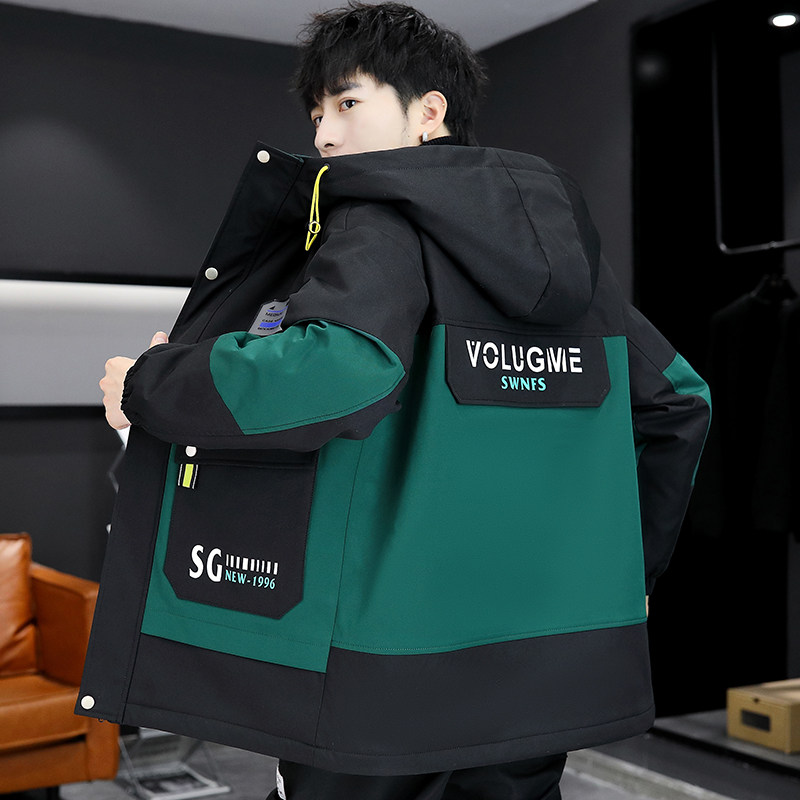 外套男春秋冬季青少年加绒加厚冲锋衣男士冬装初中学生夹克秋装潮,男装,夹克,淘宝优惠券,粉丝福利购,淘宝优惠卷