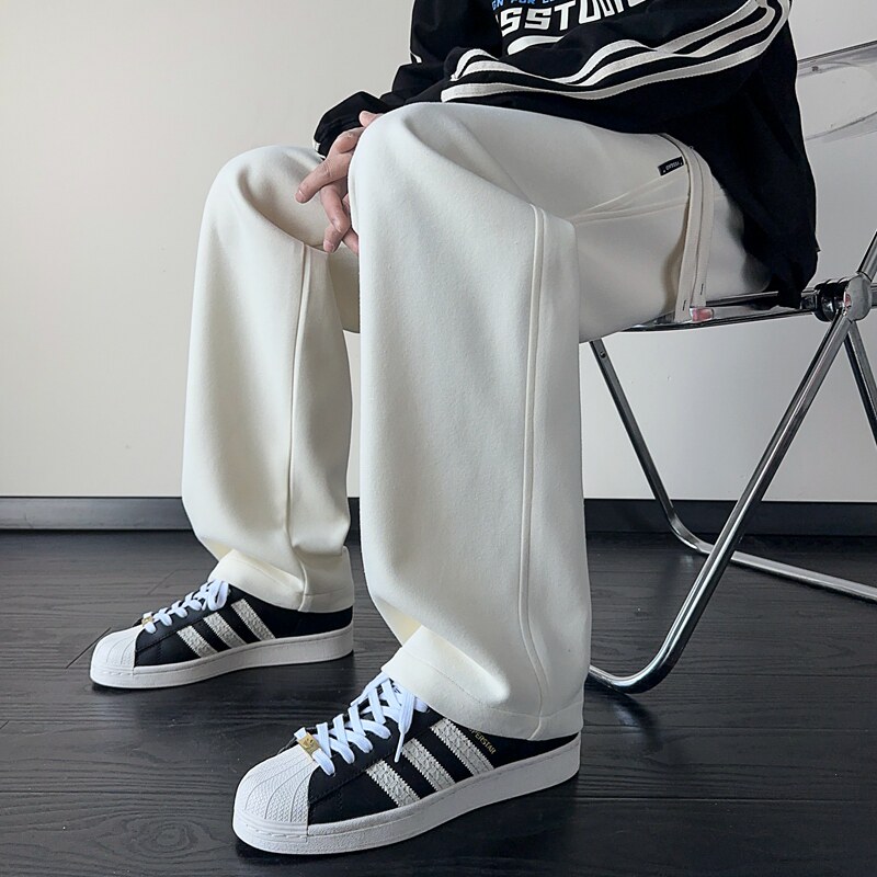 弯刀裤子男款春季2026新款薄款直筒休闲裤男士宽松阔腿卫裤运动裤