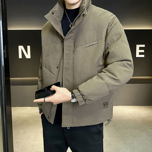 2025新款 痞帅羽绒服男士 潮牌高端加厚肌理感防寒衣服鸭绒外套冬季