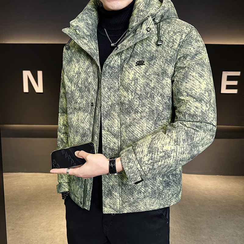 男士羽绒服冬季加厚2025新款潮牌男装高级感字母连帽短款冬装外套