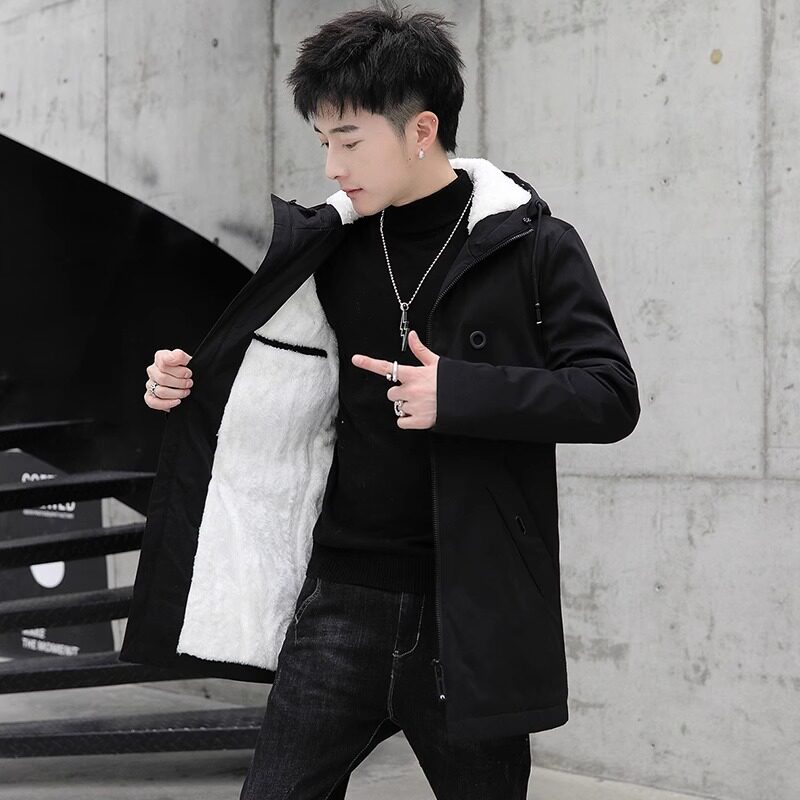 男士棉衣中长款外套冬季潮流韩版青少年高中学生羽绒棉服加厚棉袄,男装,棉衣,淘宝优惠券,粉丝福利购,淘宝优惠卷