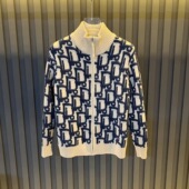 夹克男美式 开衫 休闲痞帅情侣毛衣外套 提花立领拉链针织衫 秋冬新款