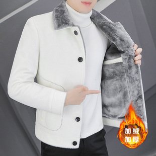 水貂绒秋冬季男士棉衣外套加绒加厚羊羔毛派克棉服男生棉袄子冬装