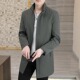 轻商务休闲男装 外套春秋新款 潮流立领夹克成熟稳重风衣 中长款 男士