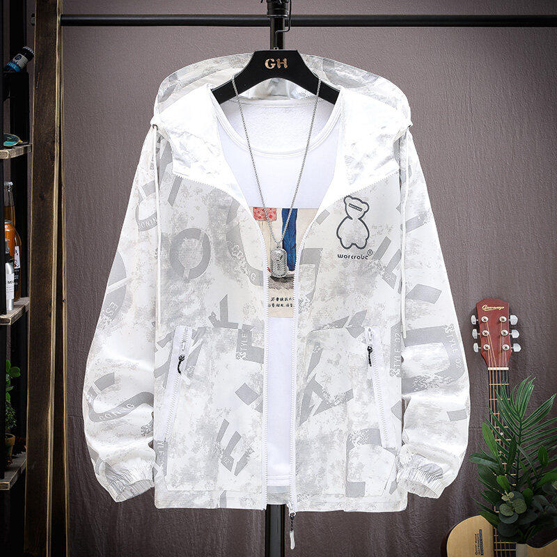 春秋夏季薄款夹克外套男孩12至20岁男装青少年帅气初中生防晒衣服