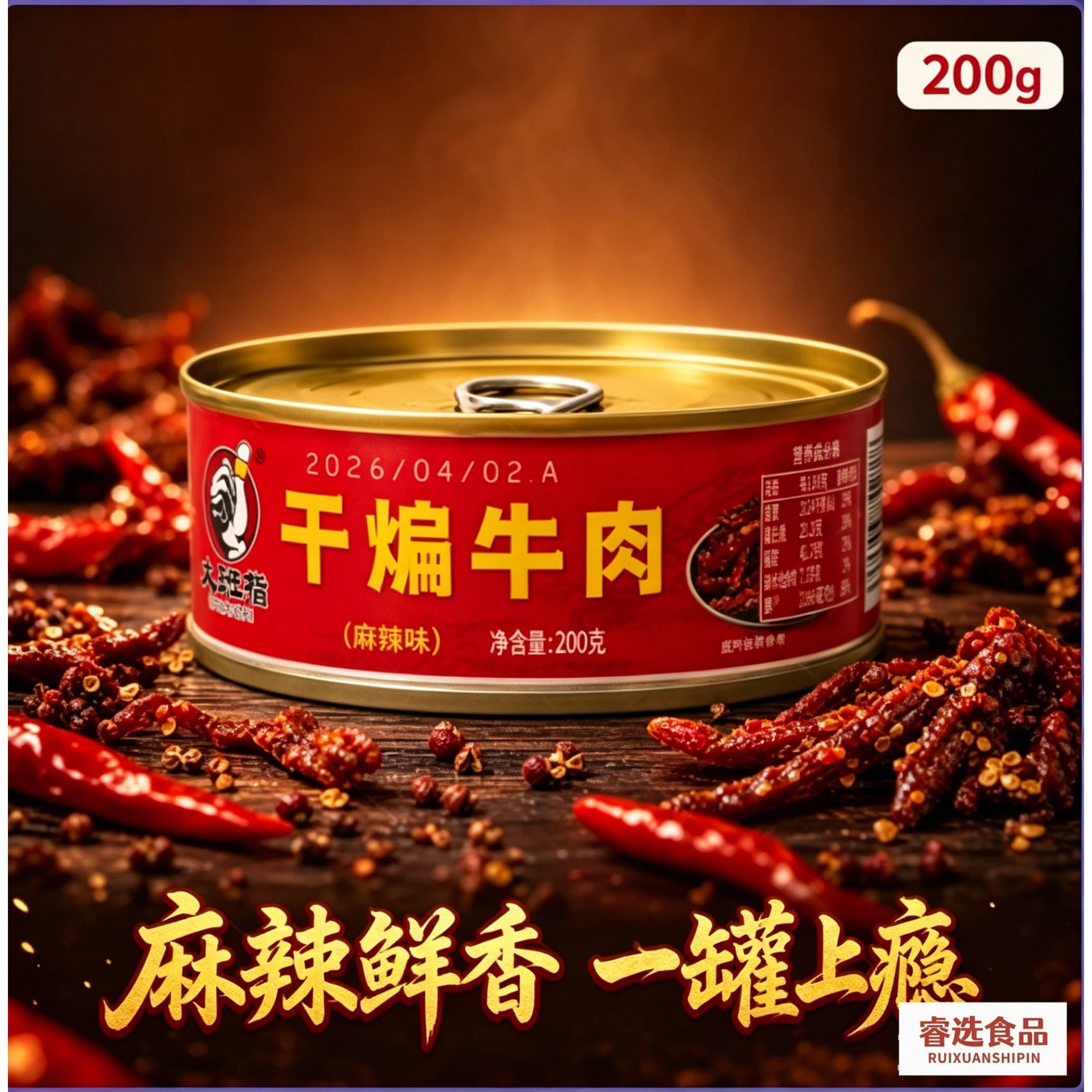 大班指干煸牛肉200g四川达州特产牛肉冷吃麻辣休闲零食麻辣鲜香