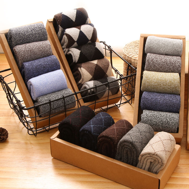 北极绒袜子男冬季加厚男士中筒袜毛巾袜冬天加绒毛圈棉袜毛巾保暖