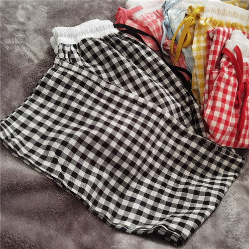 推荐！直筒纯棉格子裤，家居裤。