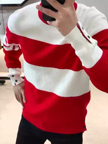 95565 Autumn and Winter Men's New Round-Neck Knitted Sweater, Simple, Fashionable, Versatile, Light Luxury, High-End, Handsome and Simple