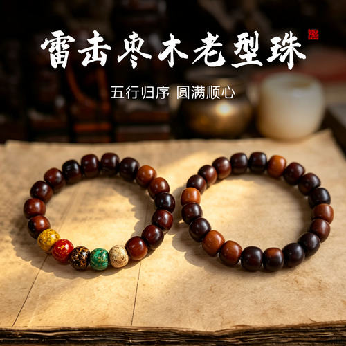 甲子日活树取材五行老型手串