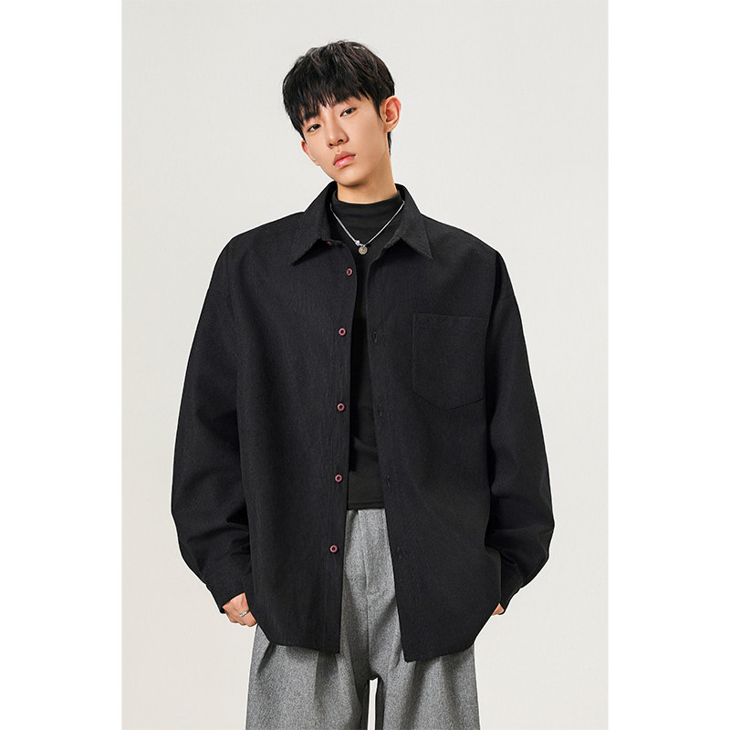 OCW潮牌 长袖衬衫男2026春季宽松翻领高级感休闲百搭开衫衬衣外套