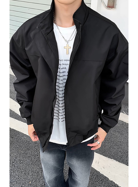 OCW潮牌 美式三防立领夹克2026春秋新款青少年学生宽松休闲外套男