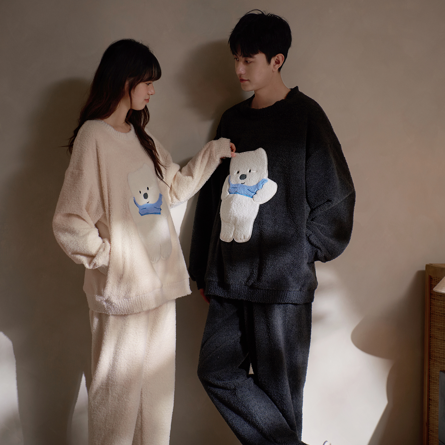 思莉太太联名小熊情侣冬季家居服