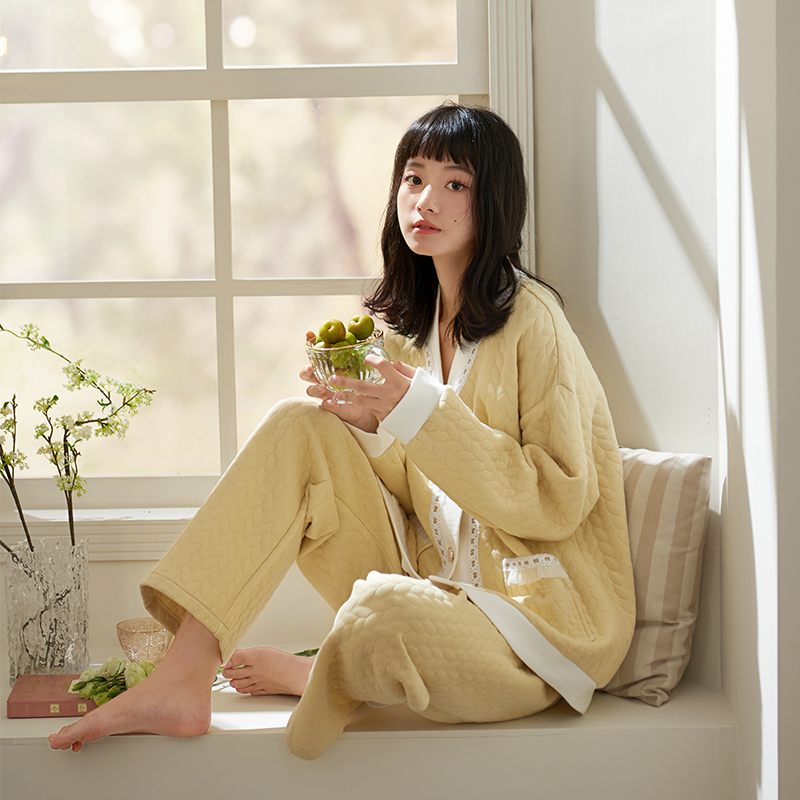 思莉太太睡衣冬季女款纯棉加厚薄棉气质高级感空气棉秋冬款家居服