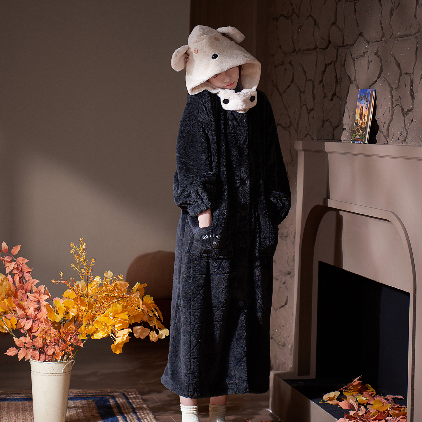 思莉太太秋冬天可外穿睡衣睡袍