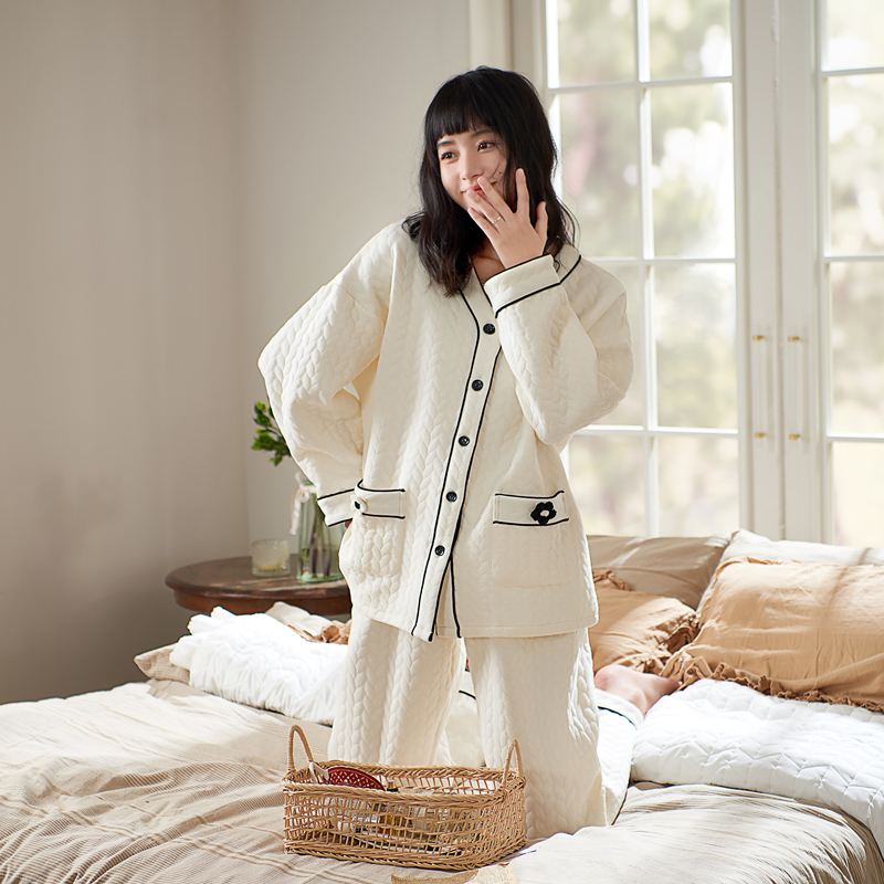 思莉太太女夹层冬季睡衣