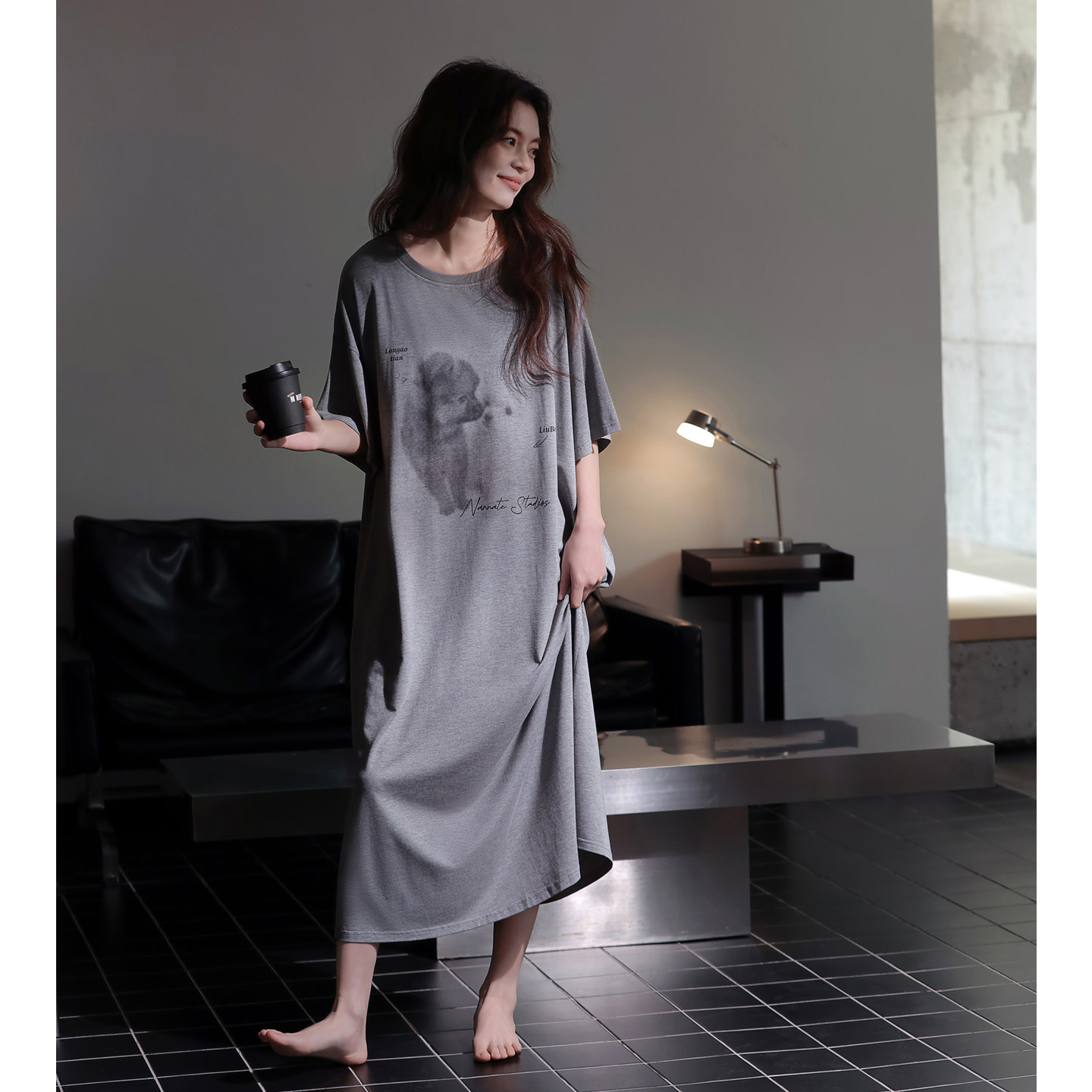 思莉太太凉感棉睡裙女款短袖夏天高级感宽松可外穿长款睡衣裙子